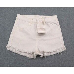 Black Orchid Women's White Denim Cut Off Shorts Size 26 Raw Hem NWT